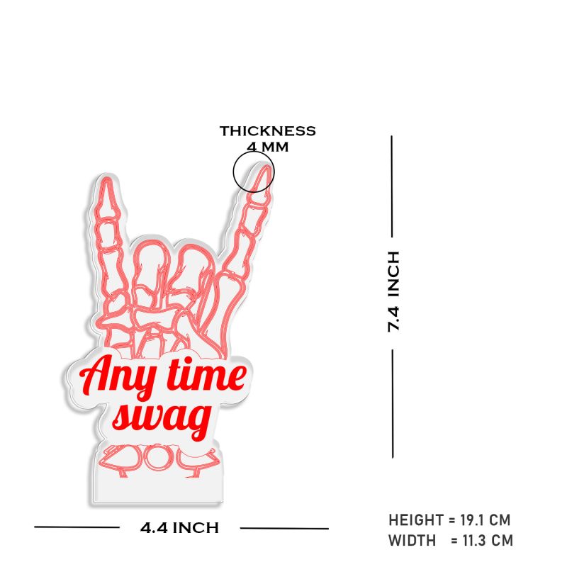 Any Time Swag Text With Hand Design Lamp